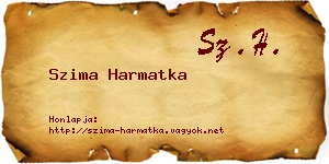 Szima Harmatka névjegykártya